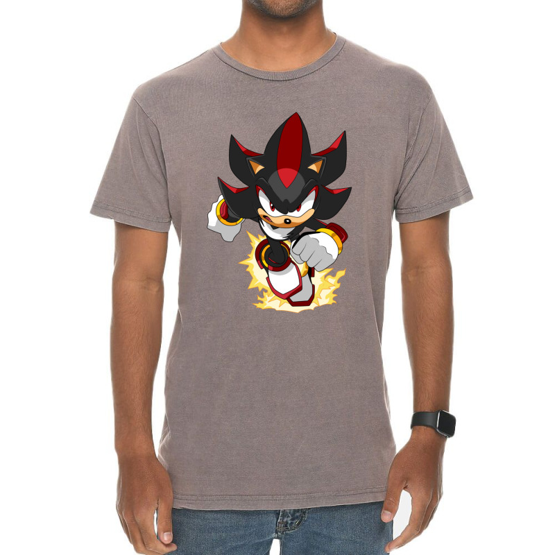 Black Super Hedgehog Running Forward Vintage T-Shirt by ThomasRNovotny | Artistshot