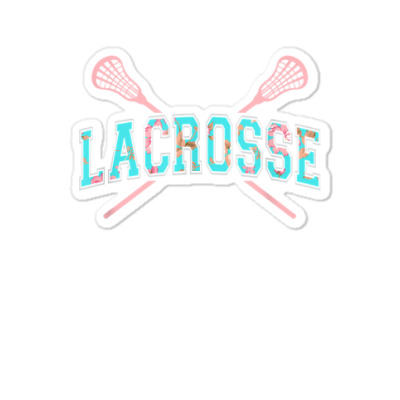 Womens Lacrosse stick flower design V1 Unisex t-shirt