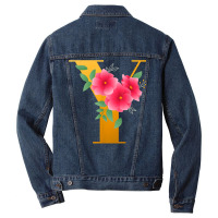 Floral Y Alphabet Cute Initial Monogram Letter Y Graphic T Shirt Men Denim Jacket | Artistshot