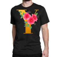 Floral Y Alphabet Cute Initial Monogram Letter Y Graphic T Shirt Classic T-shirt | Artistshot