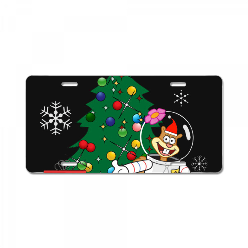 Sandy Cheeks Around The Christmas Tree License Plate By Acesenpaii