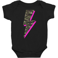 Lightning Bolt Camo Hot Pink Camouflage Graphic Print Sweatshirt Baby Bodysuit | Artistshot