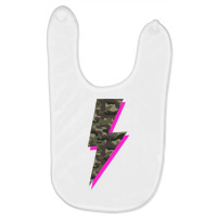 Lightning Bolt Camo Hot Pink Camouflage Graphic Print Sweatshirt Baby Bibs | Artistshot