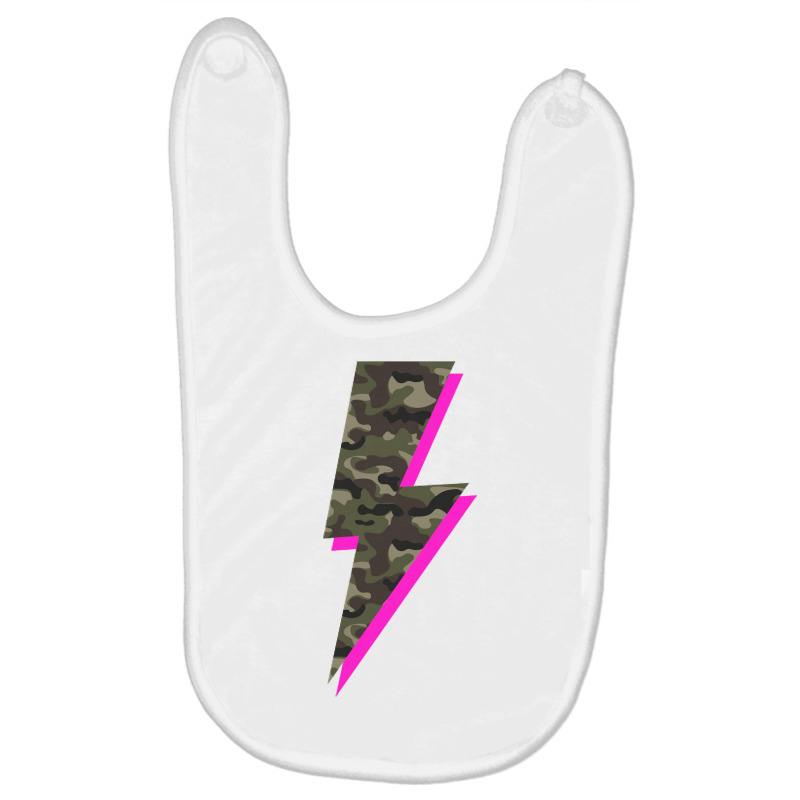 Lightning Bolt Camo Hot Pink Camouflage Graphic Print Sweatshirt Baby Bibs by caulkyuladdenrxi | Artistshot