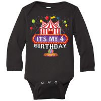 It's My 4th Birthday Ringmaster Kids Circus Party B Day T Shirt Long Sleeve Baby Bodysuit | Artistshot