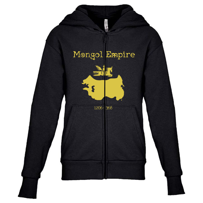 Mongol Empire Map Youth Zipper Hoodie by artsbymnd | Artistshot