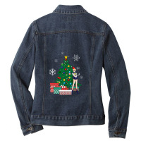 Uranus Around The Christmas Tree Sailor Moon Ladies Denim Jacket | Artistshot