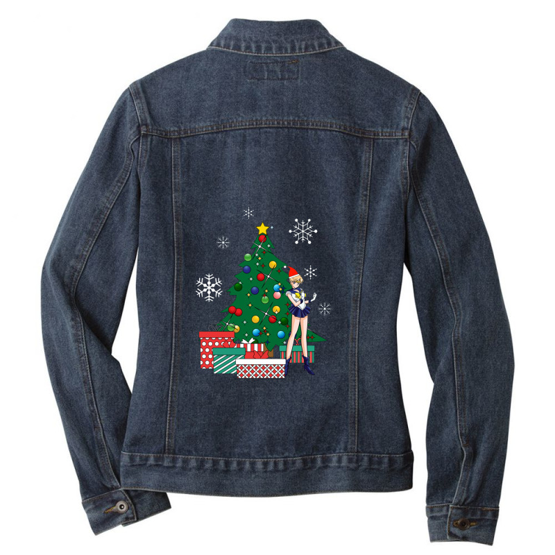 Uranus Around The Christmas Tree Sailor Moon Ladies Denim Jacket by acesenpaii | Artistshot