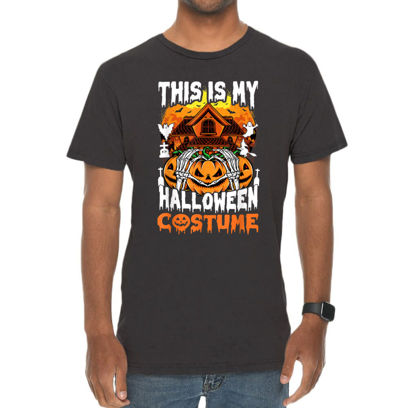 This Is My Halloween Costume Pumpkin Scary Halloween Night Art Charact Vintage T-shirt | Artistshot