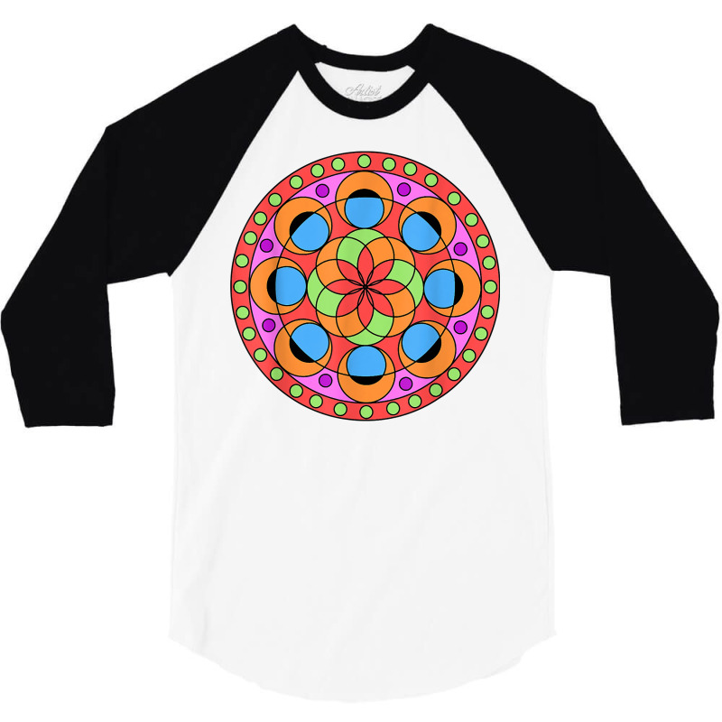 Kaleidoscope Mandala T Shirt 3/4 Sleeve Shirt by uekirstockpg | Artistshot