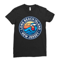 Long Beach Island New Jersey Nj Vintage Nautical Waves Desig T Shirt Ladies Fitted T-shirt | Artistshot