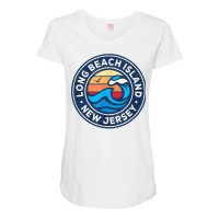 Long Beach Island New Jersey Nj Vintage Nautical Waves Desig T Shirt Maternity Scoop Neck T-shirt | Artistshot