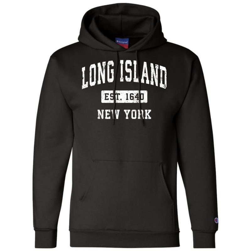 Long Island New York Ny Vintage Established Sports Design Sweatshirt Champion Hoodie by klezgbnist | Artistshot