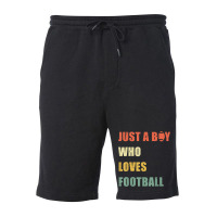 Just A Boy Who Loves American Football Funny Retro Football Fleece Short | Artistshot