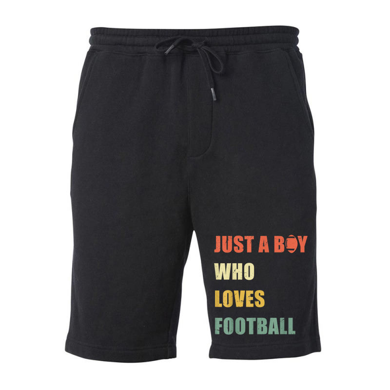 Just A Boy Who Loves American Football Funny Retro Football Fleece Short by Juan-Design | Artistshot