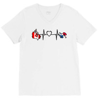 Canada Panama Flag Canadian Panamanian Heartbeat T Shirt V-neck Tee | Artistshot