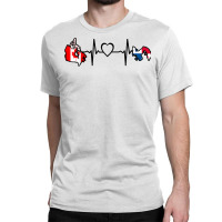 Canada Panama Flag Canadian Panamanian Heartbeat T Shirt Classic T-shirt | Artistshot