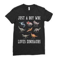 Just A Boy Who Loves Dinosaurs Gifts For Paleontologist Boys Ladies Fitted T-shirt | Artistshot