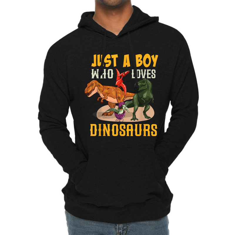 Just A Boy Who Loves Dinosaurs Young Paleontologist Lightweight Hoodie by Juan-Design | Artistshot