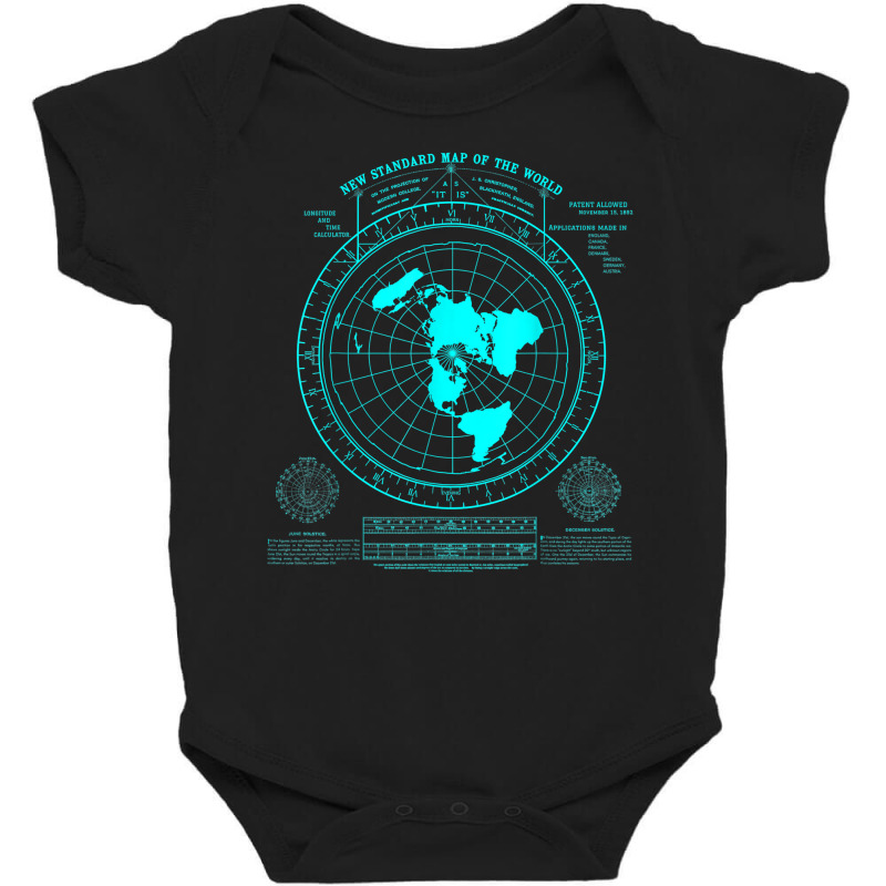 Gleason's New Standard Map Of The World, Flat Earth T Shirt Baby Bodysuit | Artistshot