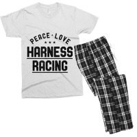 Peace Love Harness Racing Vintage Harness Racer Lover Gift Men's T-shirt Pajama Set | Artistshot