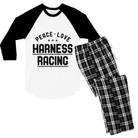 Peace Love Harness Racing Vintage Harness Racer Lover Gift Men's 3/4 Sleeve Pajama Set | Artistshot