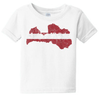 Latvian Map And Flag Souvenir   Distressed Latvija T Shirt Baby Tee | Artistshot