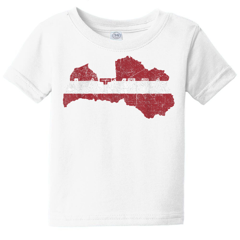 Latvian Map And Flag Souvenir   Distressed Latvija T Shirt Baby Tee | Artistshot