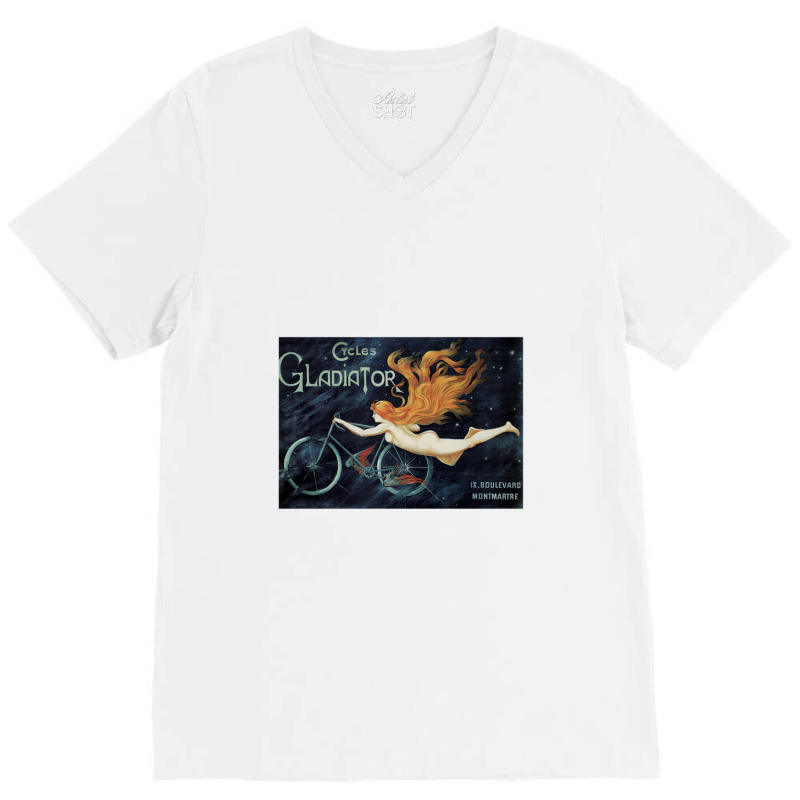 Gladiator Cycles Art Nouveau Gladiator V-Neck Tee by acesenpaii | Artistshot