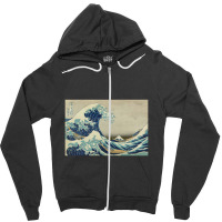 Great Wave Off The Coast Of Kanagawa By Katsushika Hokusai Zipper Hoodie | Artistshot