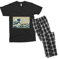 Great Wave Off The Coast Of Kanagawa By Katsushika Hokusai Men's T-shirt Pajama Set | Artistshot