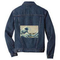 Great Wave Off The Coast Of Kanagawa By Katsushika Hokusai Men Denim Jacket | Artistshot