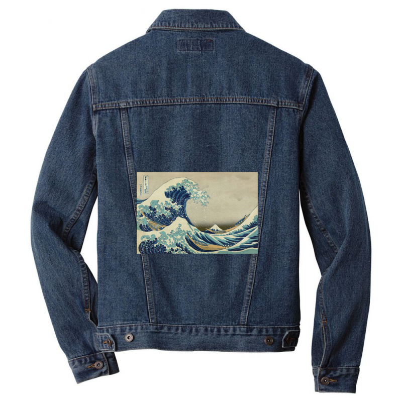 Great Wave Off The Coast Of Kanagawa By Katsushika Hokusai Men Denim Jacket by acesenpaii | Artistshot