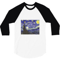 Starry Night By Vincent Van Gogh 3/4 Sleeve Shirt | Artistshot