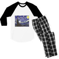 Starry Night By Vincent Van Gogh Men's 3/4 Sleeve Pajama Set | Artistshot