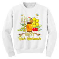 Happy Rosh Hashanah Shana Tova Jewish New Year Honey Shofar T Shirt Youth Sweatshirt | Artistshot