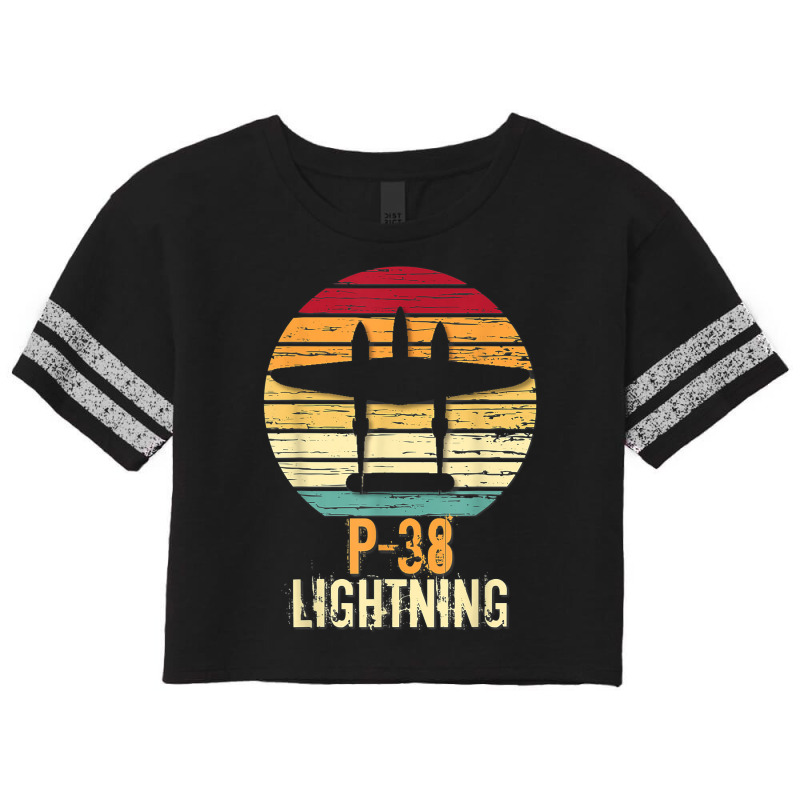 Vintage Warbird P 38 Lightning Fighter Airplane T Shirt Scorecard Crop Tee by milkeyderamse | Artistshot