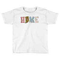 Home State Indiana Map With Floral Pattern And Leopard Texture Toddler T-shirt | Artistshot