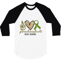 Womens Organ Donation Peace Love Donate Give Someone Life Donate Funny 3/4 Sleeve Shirt | Artistshot