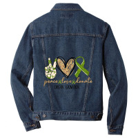 Womens Organ Donation Peace Love Donate Give Someone Life Donate Funny Men Denim Jacket | Artistshot