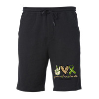 Womens Organ Donation Peace Love Donate Give Someone Life Donate Funny Fleece Short | Artistshot