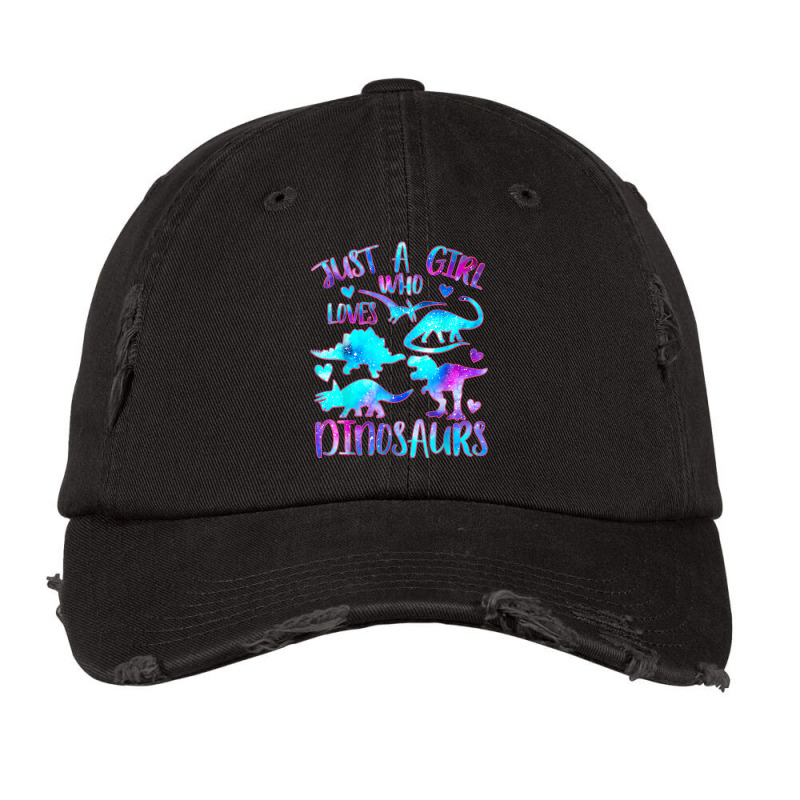 Just A Girl Who Loves Dinosaurs  Dinosaur Theme Teen Girls Vintage Cap by Juan-Design | Artistshot