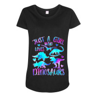 Just A Girl Who Loves Dinosaurs  Dinosaur Theme Teen Girls Maternity Scoop Neck T-shirt | Artistshot