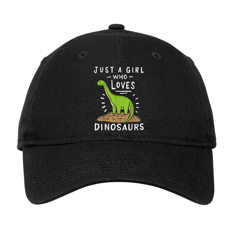 Just A Girl Who Loves Dinosaurs Brachiosaurus Paleontologist Adjustable Cap by Juan-Design | Artistshot