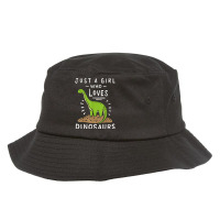 Just A Girl Who Loves Dinosaurs Brachiosaurus Paleontologist Bucket Hat | Artistshot