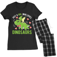 Just A Girl Who Loves Dinosaurs Dino Women's Pajamas Set | Artistshot