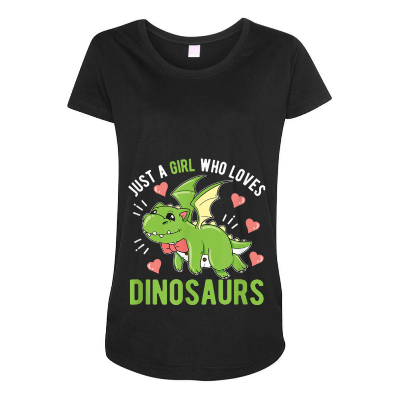 Just A Girl Who Loves Dinosaurs Dino Maternity Scoop Neck T-shirt by Juan-Design | Artistshot