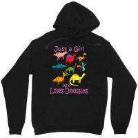 Just A Girl Who Loves Dinosaurs   Kids Dinosaur Unisex Hoodie | Artistshot