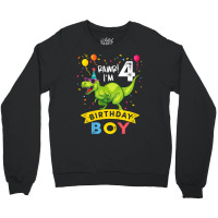 Kids 4 Year Old Shirt 4th Birthday Boy T Rex Dinosaur T Shirt Crewneck Sweatshirt | Artistshot