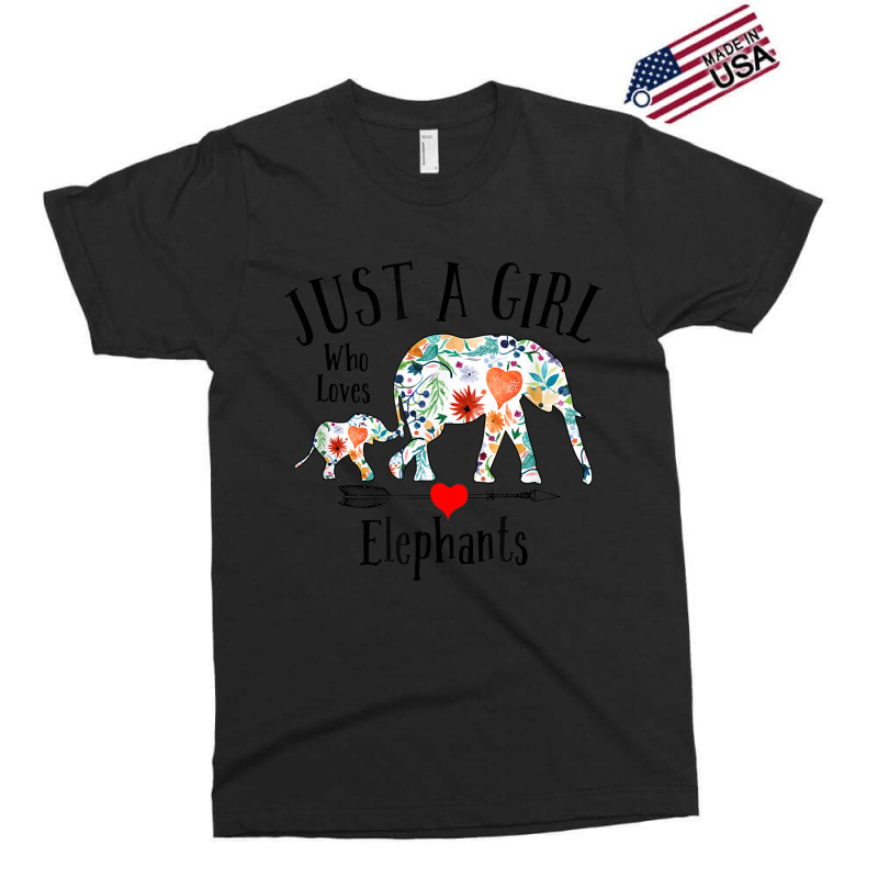 Just A Girl Who Loves Elephants Cute Design For Women Girls Exclusive T-shirt | Artistshot